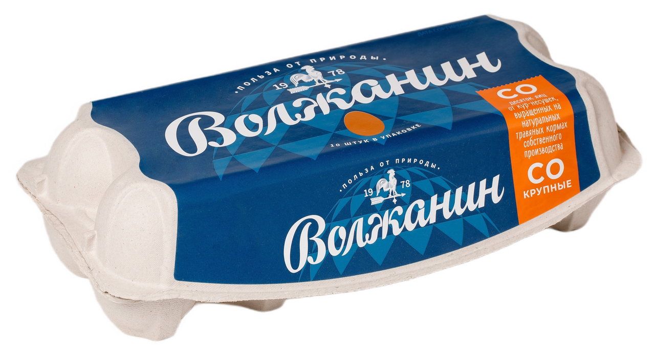 Яйцо куриное Волжанин C0, 10шт