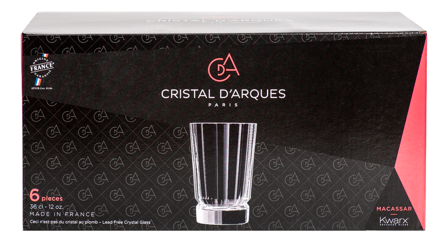 Изображение товара Набор высоких стаканов Cristal d'Arques Macassar 360 мл 6 шт Франция