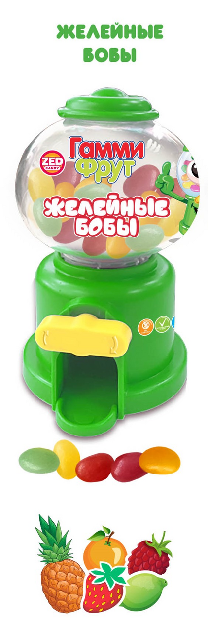 Автомат с конфетами Гамми Фрут ассорти, 40г