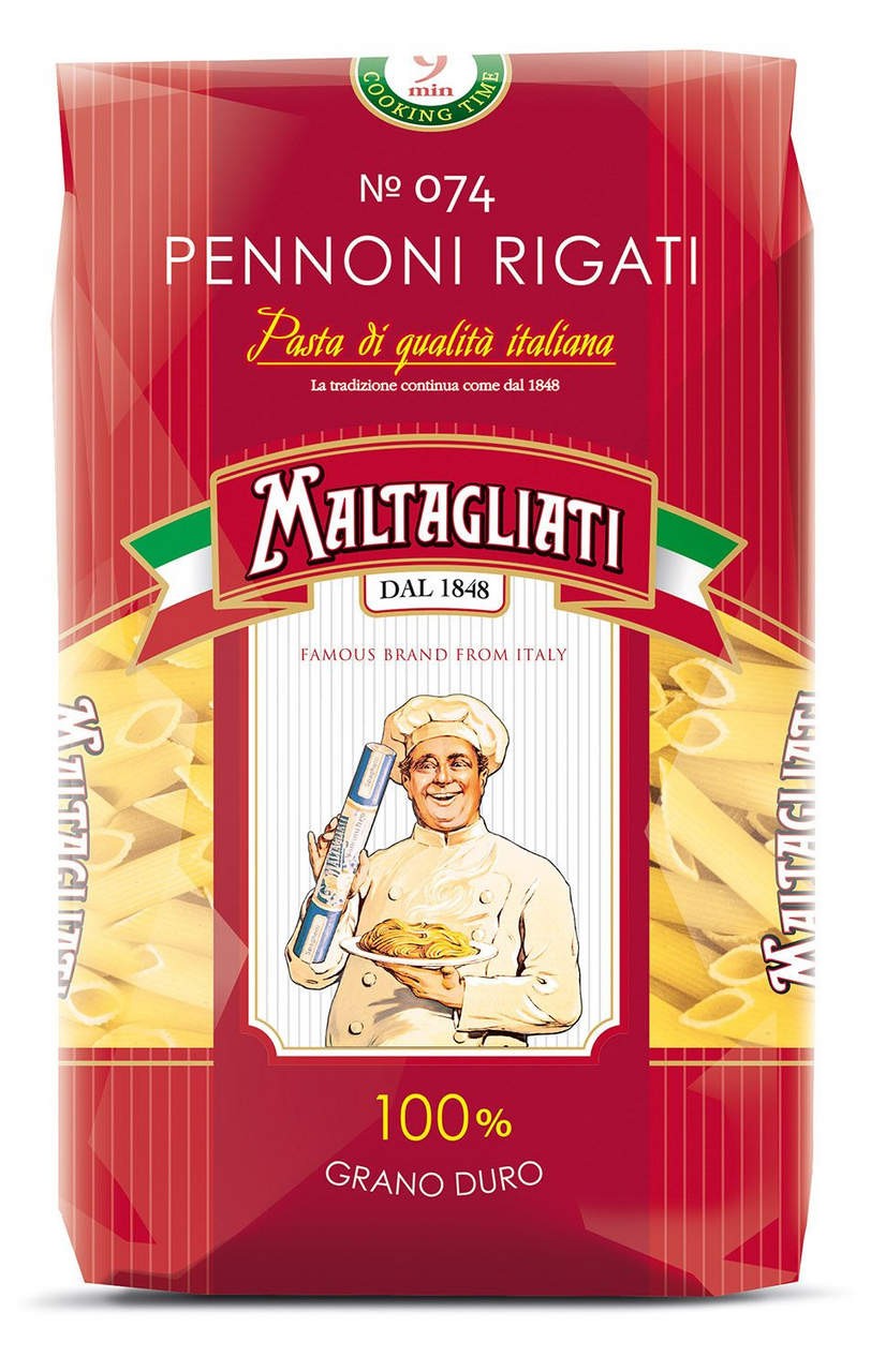 Изображение товара Макароны перья Maltagliati Pennoni Rigati №074 рифленые, 450г