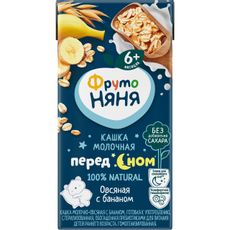 Каша молочная детская ФрутоНяня Перед сном Овсяная Банан 2% с 6 месяцев, 200мл