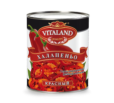Перец Vitaland Халапеньо красный резаный, 3.1л