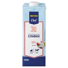 METRO Chef Сливки ультрапастеризованные 33%, 1кг