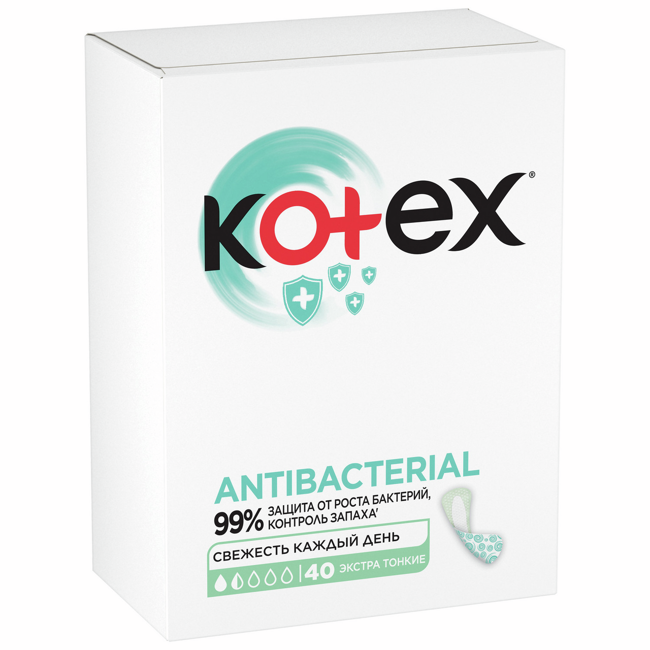 Прокладки ежедневные Kotex Antibacterial Extra тонкие, 40шт