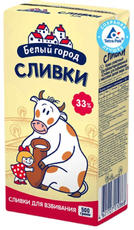 Сливки Белый город стерилизованные 33%, 500г