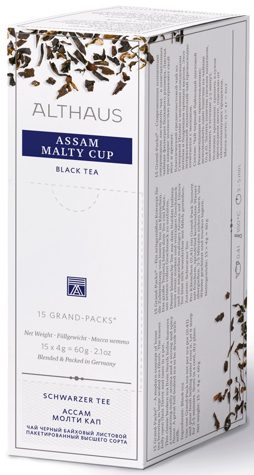 Изображение товара Черный чай ассам для заваривания в чайнике в пакетиках 60 г 15 шт Althaus