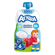 Творог детский Агуша Черника и малина 4% с 6 месяцев, 80г