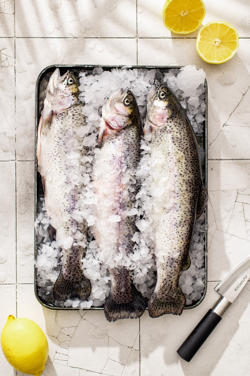 Форель радужная потрошеная с головой охлажденная, ~200-600г