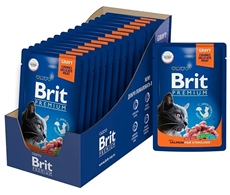 Корм влажный Brit Premium для стерилизованных кошек с лососем, 85г x 14 шт