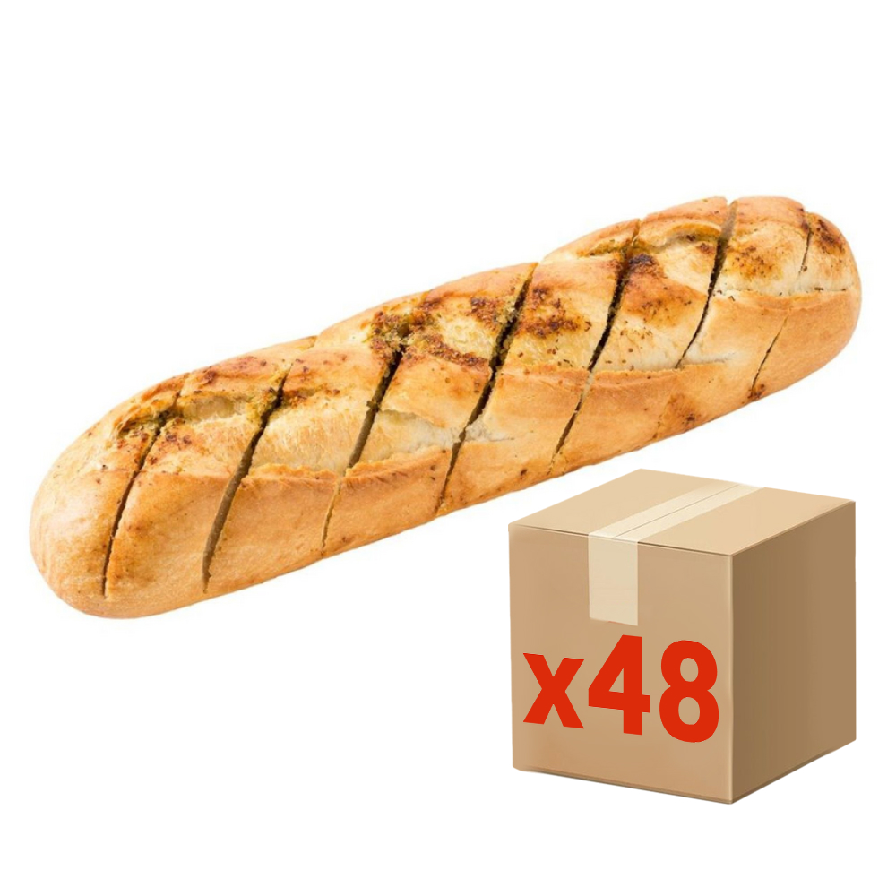 Багет с чесноком половинка, 175г x 48 шт