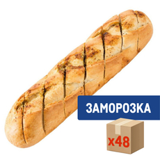 Багет с чесноком половинка, 175г x 48 шт
