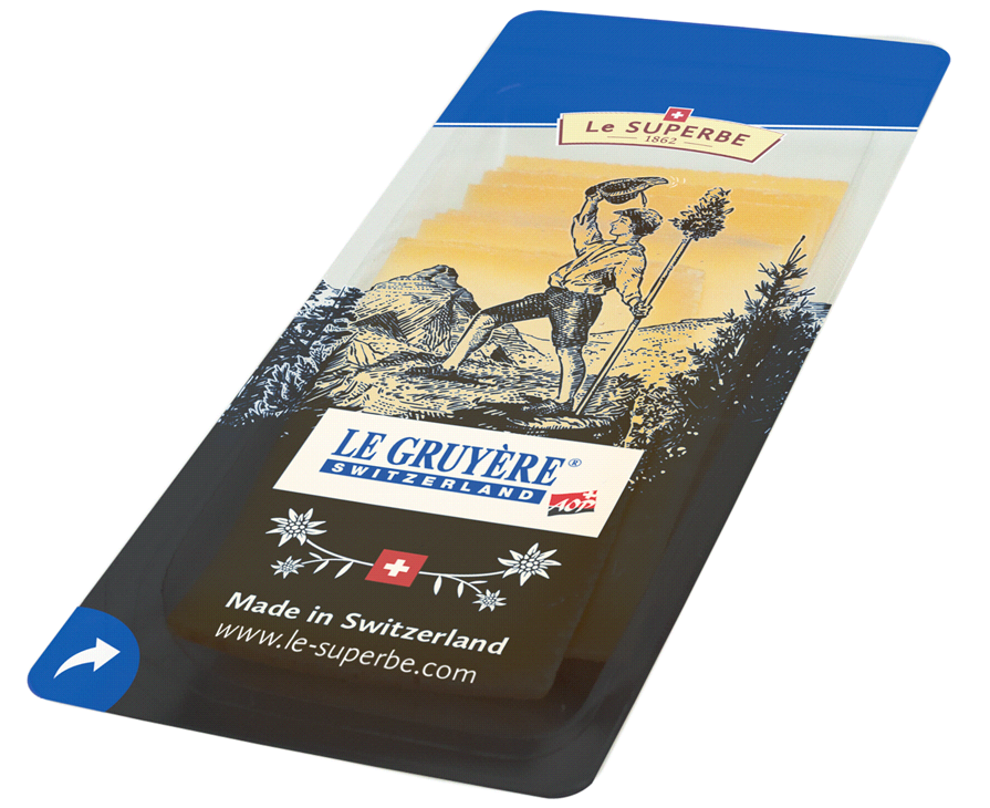 Сыр Le Superbe Le Gruyere твердый нарезка 50%, 150г