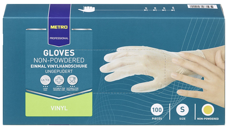 METRO PROFESSIONAL Перчатки виниловые S, 100шт