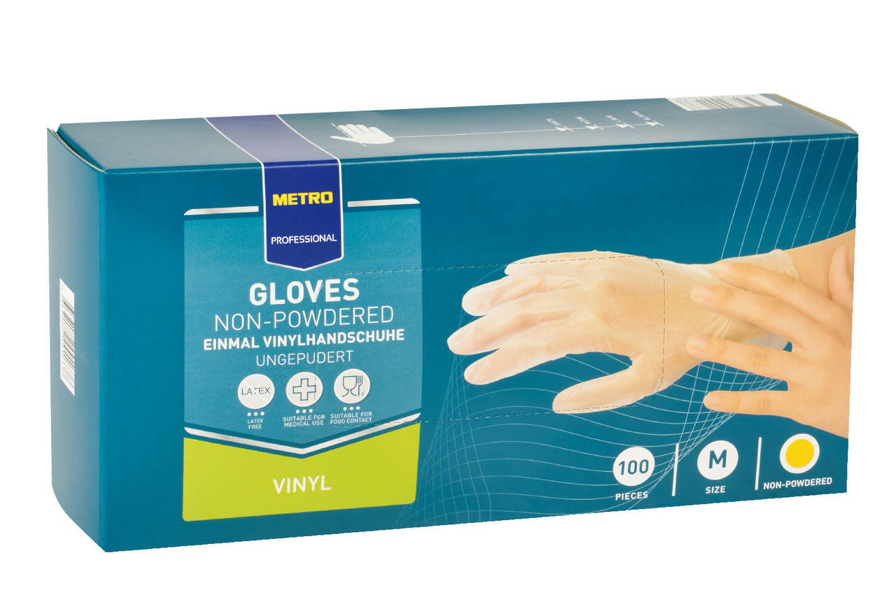 METRO PROFESSIONAL Перчатки виниловые M, 100шт