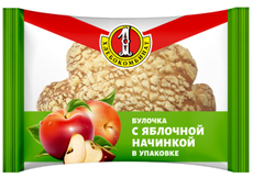 Булочка Первый хлебокомбинат с яблочной начинкой, 100г