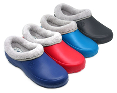 Сабо женские Eva утепленные с мехом серые