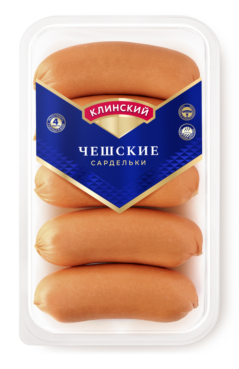 Сардельки чешские Клинский мясные категория Б, ~1кг купить с доставкой на  дом, цены в интернет-магазине