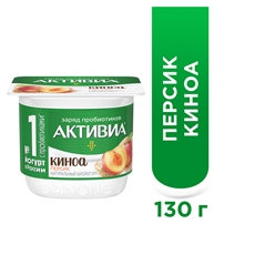 Йогурт Активиа персик-личи-киноа 2.9%, 130г