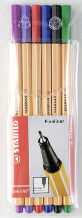 Изображение товара Ручки капиллярные Stabilo Point 88 6 цветов, 6шт