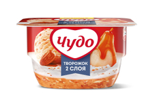Десерт творожный Чудо груша-карамель-пломбир-миндаль 4.2%, 100г