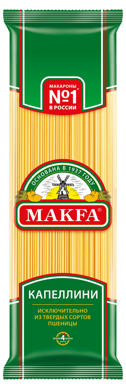 Изображение товара Макароны спагетти Makfa Капеллини №11 высший сорт, 450г