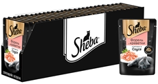 Корм влажный Sheba для кошек Ломтики в соусе с форелью и креветками, 75г x 28 шт