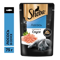 Корм влажный Sheba для кошек Ломтики в соусе с лососем, 75г