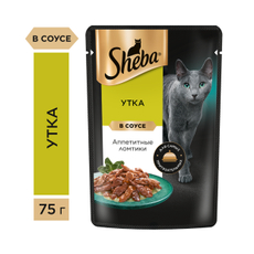 Корм влажный Sheba для кошек Ломтики в соусе с уткой, 75г