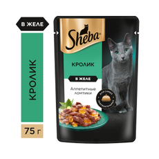 Корм влажный Sheba для кошек Ломтики в желе с кроликом, 75г