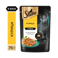 Корм влажный Sheba для кошек Ломтики в желе с курицей, 75г