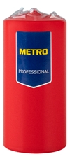 METRO PROFESSIONAL Свеча столбовая красная лакированная, 5.6 x 12см