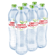 Вода Святой Источник питьевая негазированная яблоко, 1.5л x 6 шт