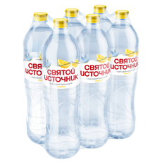 Вода Святой Источник питьевая негазированная лимон, 1.5л x 6 шт