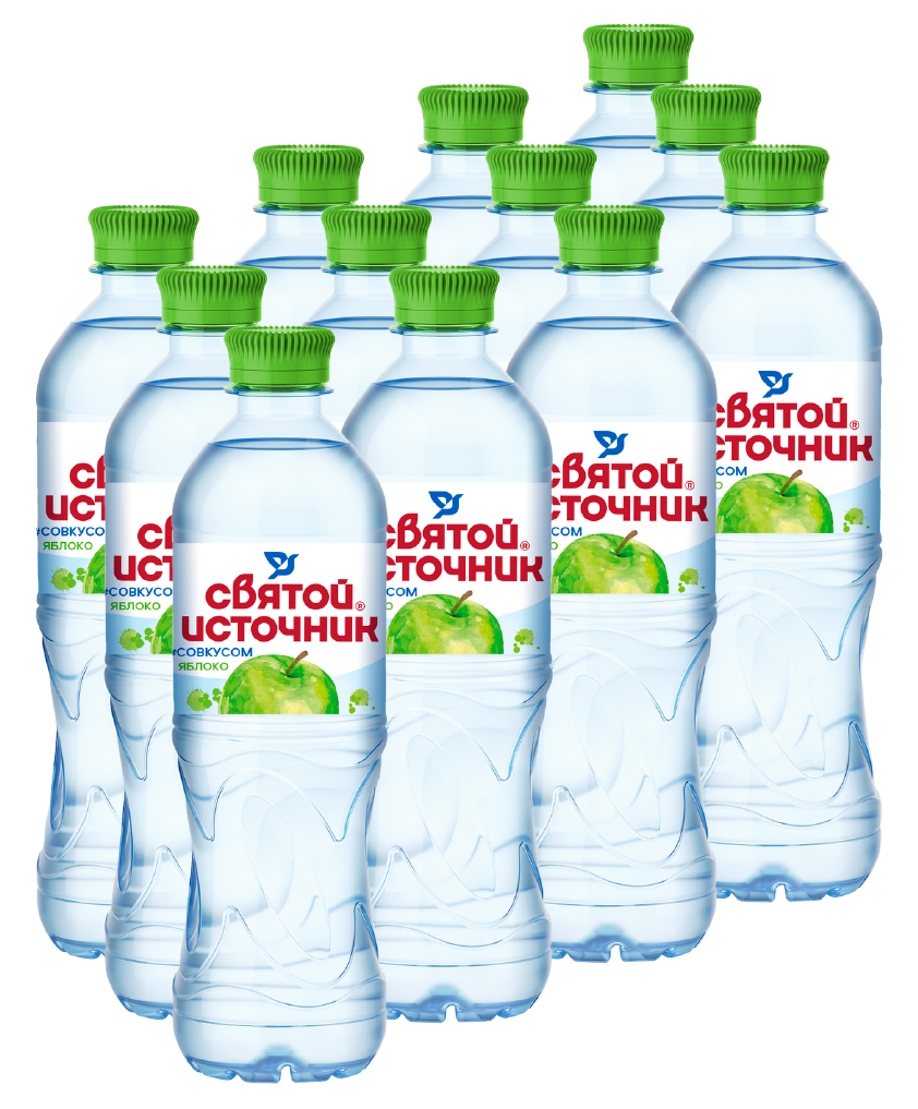 Изображение товара Питьевая вода Святой Источник яблоко 500мл 12 шт натуральный вкус