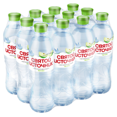 Вода Святой Источник питьевая негазированная яблоко, 500мл x 12 шт