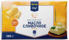 METRO Chef Масло сливочное Традиционное ГОСТ 82.5%, 380г