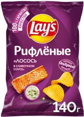 Чипсы Lay's рифленые Лосось в сливочном соусе, 140г