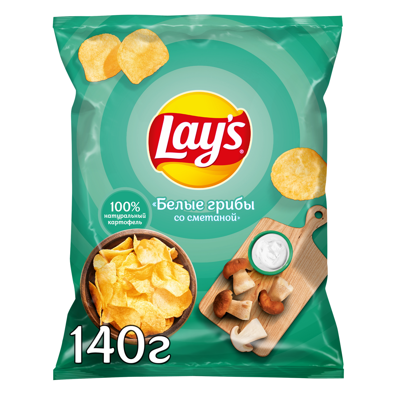 Чипсы Lay's белые грибы со сметаной, 140г купить с доставкой на дом и ...