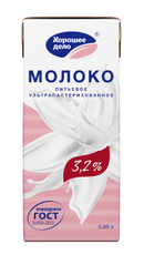 Молоко Хорошее дело ультрапастеризованное 3.2%, 950мл