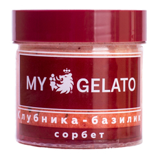 Десерт взбитый замороженный сорбет My Gelato Клубника и базилик, 90г
