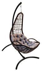 Кресло подвесное Greengard Арина с подушкой искусственный ротанг сталь, 200 х 125 х 80см
