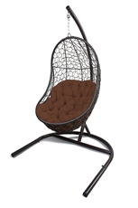 Кресло подвесное Greengard Эвия с подушкой искусственный ротанг сталь, 140 х 80 х 78см