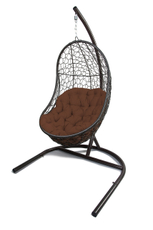 Кресло подвесное Greengard Эвия с подушкой искусственный ротанг сталь, 140 х 80 х 78см