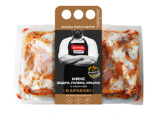 Микс цыпленка-бройлера Петруха Мастер в маринаде Барбекю (бедро, голень, крыло) охлажденный, ~1.3кг