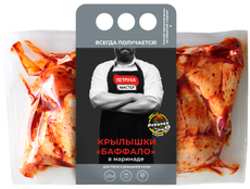Крылышки цыпленка-бройлера Петруха мастер Баффало в маринаде охлажденные, ~1.3кг