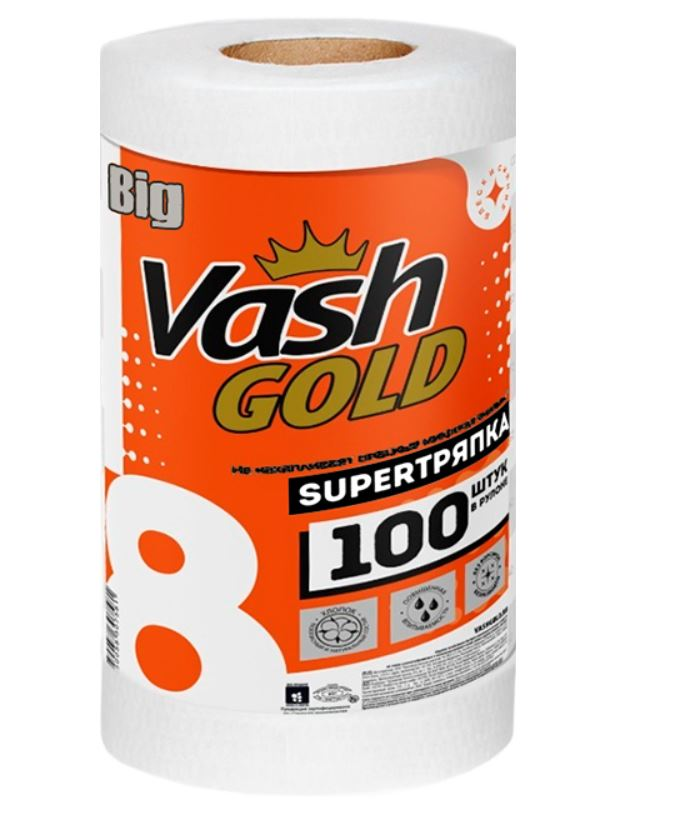 Тряпка Vash Gold Big в рулоне 28 х 37см, 100 листов