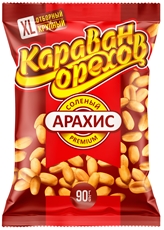 Арахис Караван орехов Premium жареный соленый, 90г