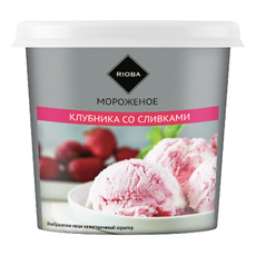 RIOBA Мороженое сливочное Клубника со сливками, 75г