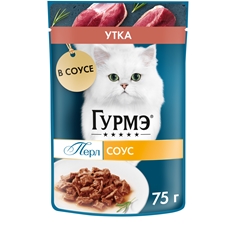 Корм влажный Гурмэ Перл Нежное филе для кошек с уткой в соусе, 75г