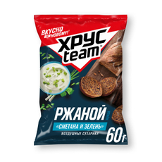 Сухарики Хрусteam ржаные сметана-зелень, 60г
